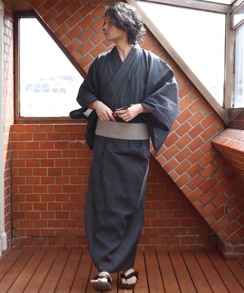 【セール】しじら浴衣 3点セット ゆかた 帯 下駄 コットン（浴衣）｜８(eight)（エイト）