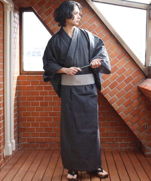 【セール】しじら浴衣 3点セット ゆかた 帯 下駄 コットン（浴衣）｜８(eight)（エイト）