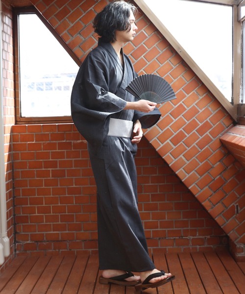 【セール】しじら浴衣 3点セット ゆかた 帯 下駄 コットン（浴衣）｜８(eight)（エイト）