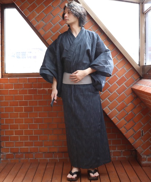 【セール】しじら浴衣 3点セット ゆかた 帯 下駄 コットン（浴衣）｜８(eight)（エイト）