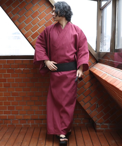 【セール】しじら浴衣 3点セット ゆかた 帯 下駄 コットン（浴衣）｜８(eight)（エイト）