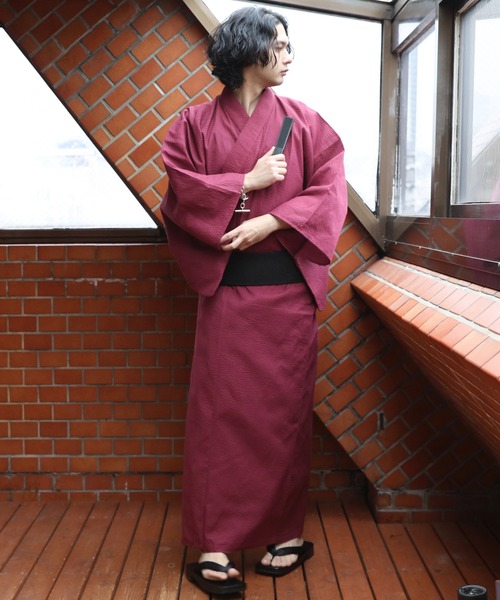 【セール】しじら浴衣 3点セット ゆかた 帯 下駄 コットン（浴衣）｜８(eight)（エイト）