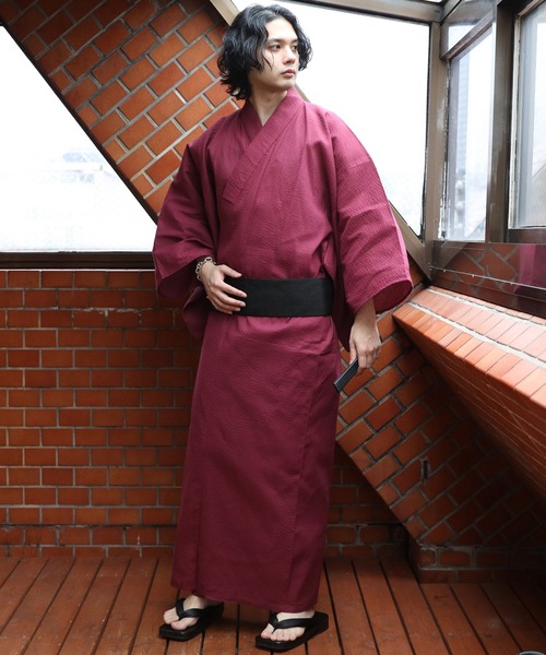 【セール】しじら浴衣 3点セット ゆかた 帯 下駄 コットン（浴衣）｜８(eight)（エイト）