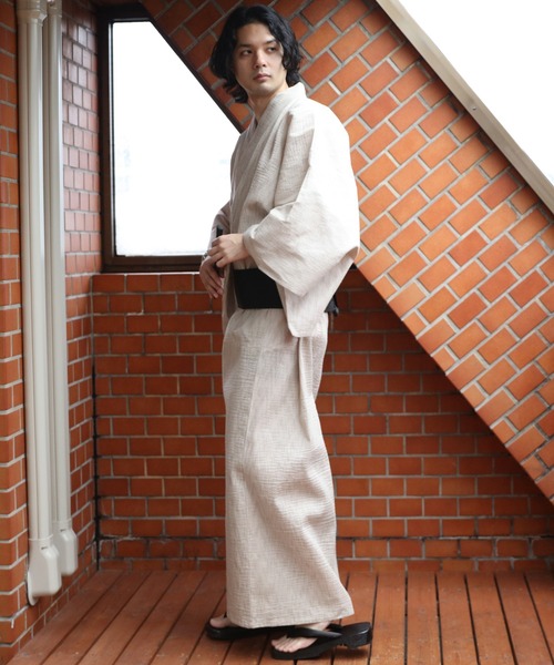 【セール】しじら浴衣 3点セット ゆかた 帯 下駄 コットン（浴衣）｜８(eight)（エイト）