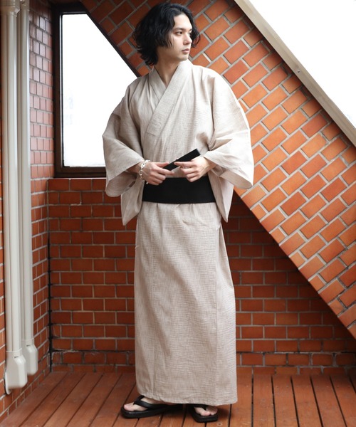 【セール】しじら浴衣 3点セット ゆかた 帯 下駄 コットン（浴衣）｜８(eight)（エイト）