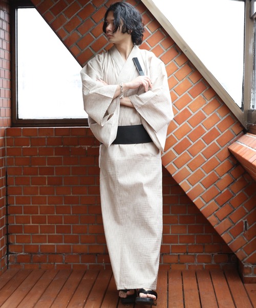 【セール】しじら浴衣 3点セット ゆかた 帯 下駄 コットン（浴衣）｜８(eight)（エイト）