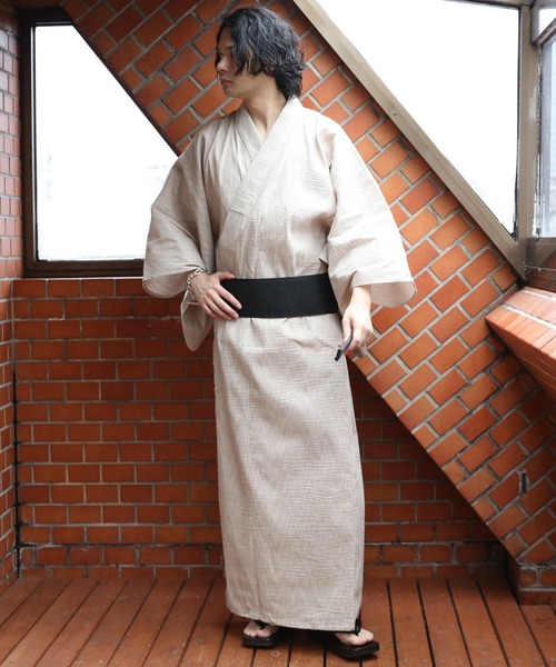 【セール】しじら浴衣 3点セット ゆかた 帯 下駄 コットン（浴衣）｜８(eight)（エイト）