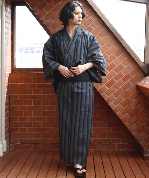 【セール】しじら浴衣 3点セット ゆかた 帯 下駄 コットン（浴衣）｜８(eight)（エイト）