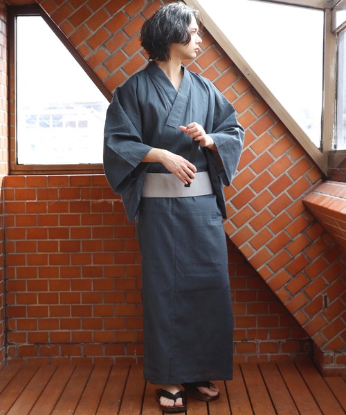 【セール】しじら浴衣 3点セット ゆかた 帯 下駄 コットン（浴衣）｜８(eight)（エイト）