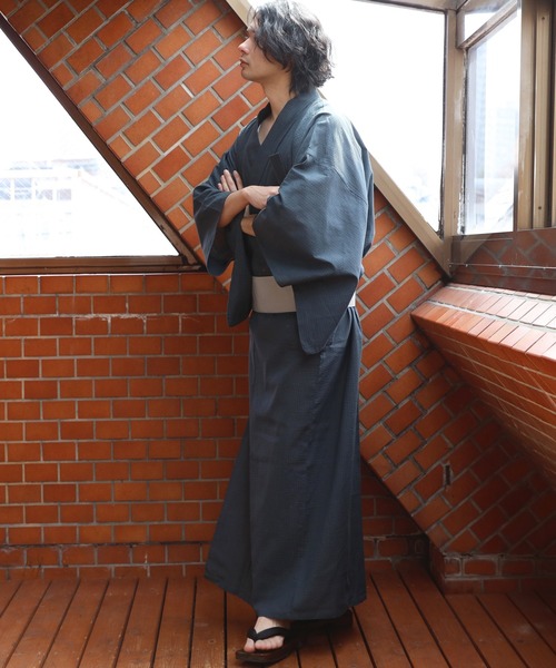 【セール】しじら浴衣 3点セット ゆかた 帯 下駄 コットン（浴衣）｜８(eight)（エイト）