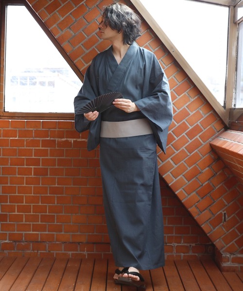 【セール】しじら浴衣 3点セット ゆかた 帯 下駄 コットン（浴衣）｜８(eight)（エイト）