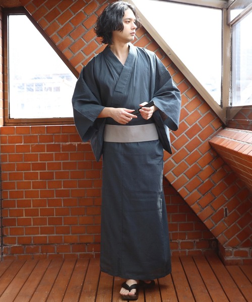 【セール】しじら浴衣 3点セット ゆかた 帯 下駄 コットン（浴衣）｜８(eight)（エイト）