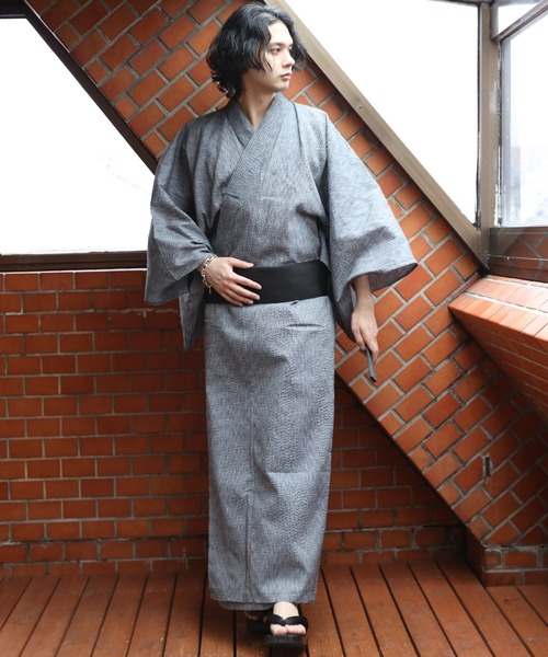 【セール】しじら浴衣 3点セット ゆかた 帯 下駄 コットン（浴衣）｜８(eight)（エイト）