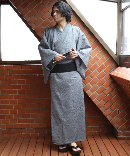 【セール】しじら浴衣 3点セット ゆかた 帯 下駄 コットン（浴衣）｜８(eight)（エイト）