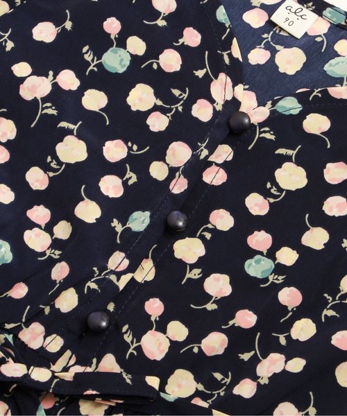 apres les cours（アプレレクール）の「5分袖花柄シャツワンピース（ワンピース・キッズ・ネイビー/オフホワイト・100/120/110/80/90/140/130）」の8枚目の写真