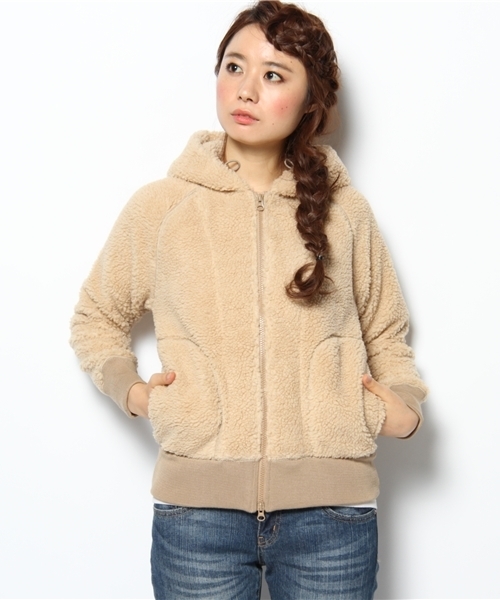 GYMPHLEX（ジムフレックス）の「[Gymphlex/ジムフレックス] BOA ジップパーカー（パーカー・レディース・ダークグレー/ベージュ・フリー）」の2枚目の写真