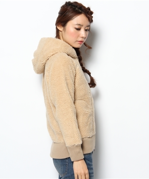 GYMPHLEX（ジムフレックス）の「[Gymphlex/ジムフレックス] BOA ジップパーカー（パーカー・レディース・ダークグレー/ベージュ・フリー）」の3枚目の写真