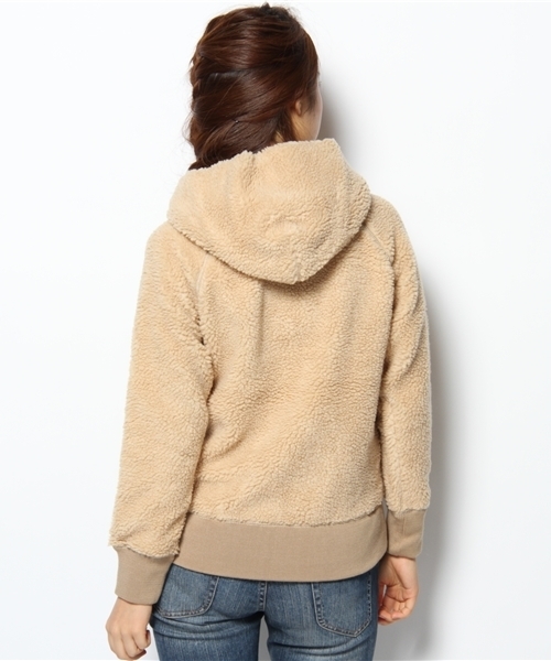 GYMPHLEX（ジムフレックス）の「[Gymphlex/ジムフレックス] BOA ジップパーカー（パーカー・レディース・ダークグレー/ベージュ・フリー）」の4枚目の写真