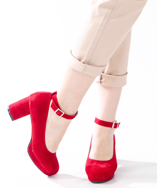 WEGO（ウィゴー）の「WEGO/ストラップパンプス（パンプス・レディース・グレー/ブラック/ダークインディゴブルー/レッド/マスタード/ブラウン・LARGE/MEDIUM）」の6枚目の写真