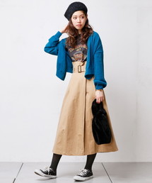 natural couture | ハイウエストラップ風スカート(スカート)