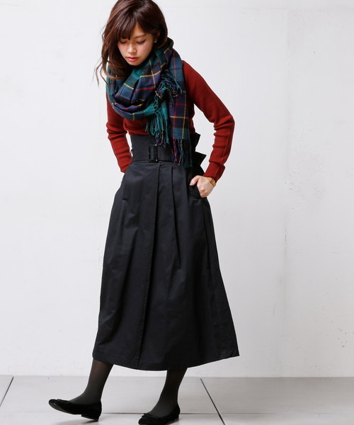 natural couture（ナチュラルクチュール）の「ハイウエストラップ風スカート（スカート・レディース・ブラック/ベージュ/レンガ・FREE）」の16枚目の写真