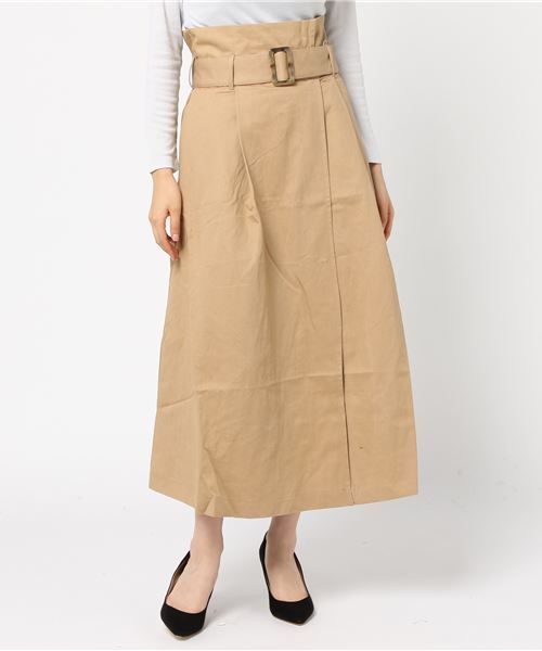 natural couture（ナチュラルクチュール）の「ハイウエストラップ風スカート（スカート・レディース・ブラック/ベージュ/レンガ・FREE）」の7枚目の写真
