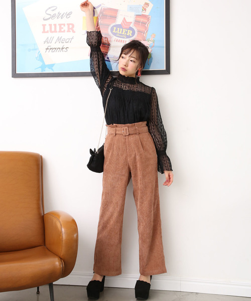 one after another NICE CLAUP（ワンアフターアナザーナイスクラップ）の「細コールパンツ（その他パンツ・レディース・ブラック/ベージュ/ピンク/アイボリー・FREE）」の7枚目の写真