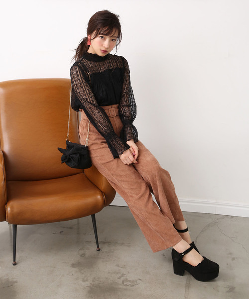 one after another NICE CLAUP（ワンアフターアナザーナイスクラップ）の「細コールパンツ（その他パンツ・レディース・ブラック/ベージュ/ピンク/アイボリー・FREE）」の5枚目の写真