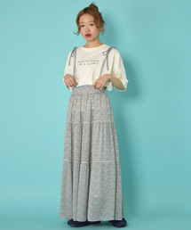 w closet | 小花柄パイピングティアードスカート(スカート)