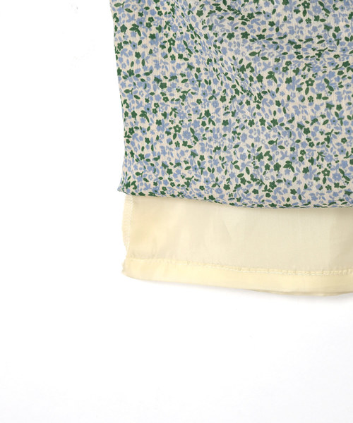 w closet(ダブルクローゼット)の「小花柄パイピングティアードスカート(スカート・レディース・オフホワイト/グリーン系その他/ネイビー・FREE)」の10枚目の写真