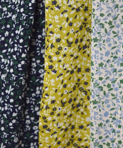 w closet(ダブルクローゼット)の「小花柄パイピングティアードスカート(スカート・レディース・オフホワイト/グリーン系その他/ネイビー・FREE)」の15枚目の写真