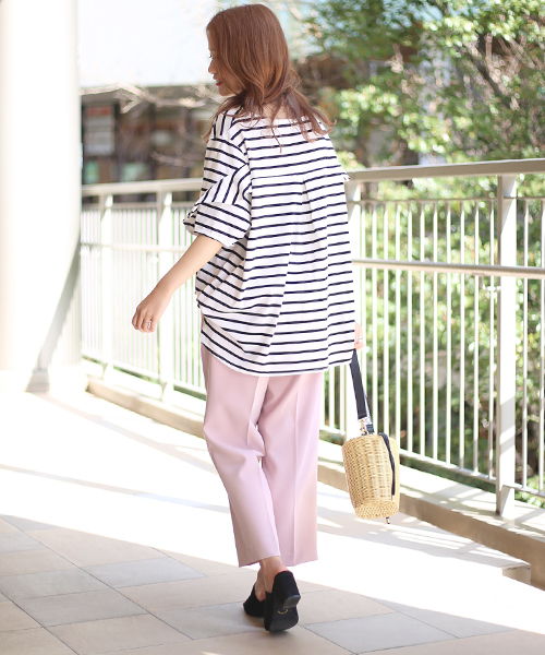 Bab Bou Jeloud（バブブージュルード）の「【WEB限定】ゆったりデコルテT◇袖フリルＴシャツ（Tシャツ/カットソー・レディース・ホワイト/ブラック/A/B・FREE）」の9枚目の写真