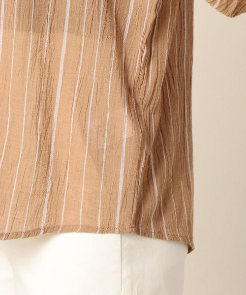 KIIRA（キーラ）の「＜KiiRA＞ストライプブラウス о（シャツ/ブラウス・レディース・ナチュラル/ダークブラウン・FREE）」の6枚目の写真