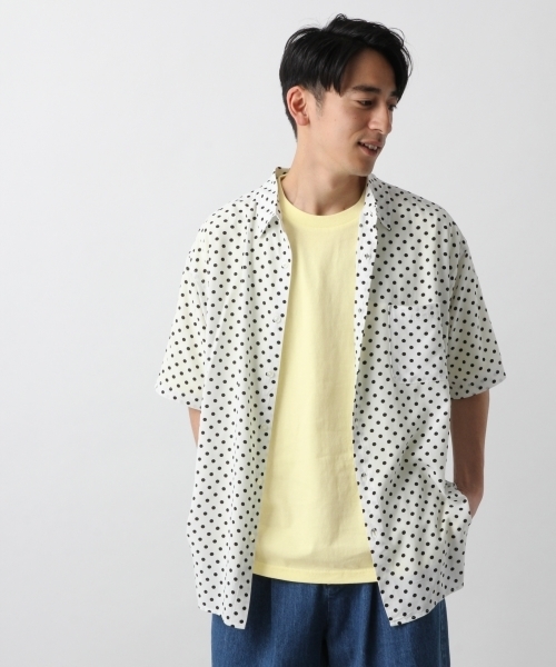 RAGEBLUE（レイジブルー）の「ドットシャツ/794626（シャツ/ブラウス・メンズ・ホワイト/ネイビー・LARGE/MEDIUM/SMALL）」の2枚目の写真