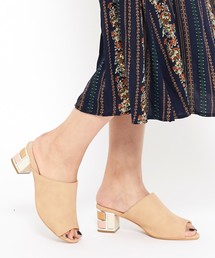 Realta | Realta(レアルタ) ブロックヒールのオープントゥミュールサンダル(サンダル)