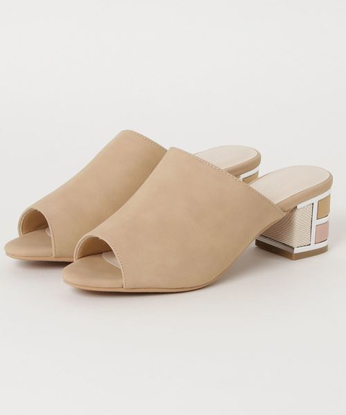 Realta（レアルタ）の「Realta(レアルタ) ブロックヒールのオープントゥミュールサンダル（サンダル・レディース・ホワイト/ブラック/ベージュ/ネイビー・M/L/LL/S）」の9枚目の写真