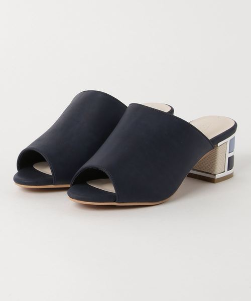 Realta（レアルタ）の「Realta(レアルタ) ブロックヒールのオープントゥミュールサンダル（サンダル・レディース・ホワイト/ブラック/ベージュ/ネイビー・M/L/LL/S）」の8枚目の写真