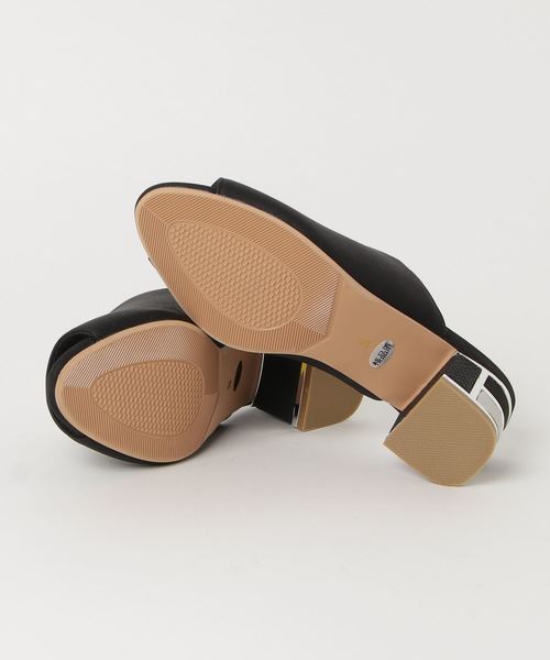 Realta（レアルタ）の「Realta(レアルタ) ブロックヒールのオープントゥミュールサンダル（サンダル・レディース・ホワイト/ブラック/ベージュ/ネイビー・M/L/LL/S）」の12枚目の写真