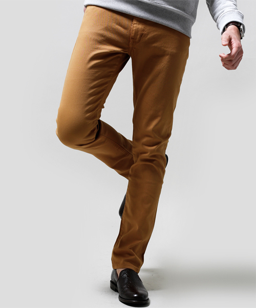 NANO universe（ナノユニバース）の「NU NARROW SKINNY チノ（チノパンツ・メンズ・ベージュ/オリーブ/イエロー/ピンク/ブルー/グレー/ブラック・SMALL/MEDIUM/LARGE/X-LARGE）」の6枚目の写真