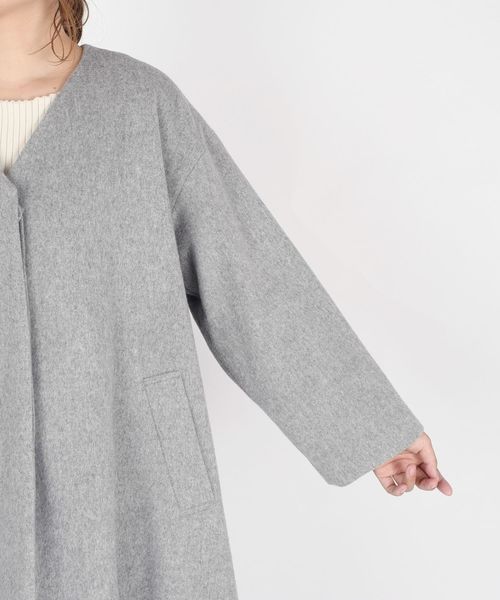 Khaju（カージュ）の「Khaju:Vネックフレアコート◇（その他アウター・レディース・グレー/オリーブ/キャメル・ONE SIZE）」の11枚目の写真