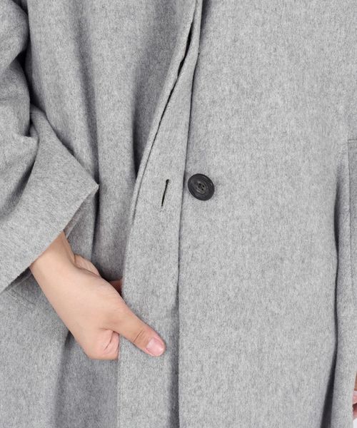 Khaju（カージュ）の「Khaju:Vネックフレアコート◇（その他アウター・レディース・グレー/オリーブ/キャメル・ONE SIZE）」の13枚目の写真