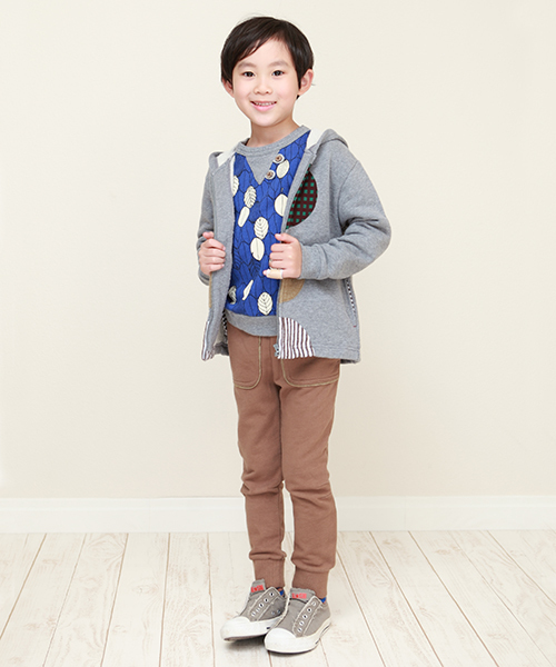 RAGMART(ラグマート)の「パッチワークジップパーカー(パーカー・キッズ・ブルー/グレー・130cm/120cm/100cm/110cm)」の5枚目の写真