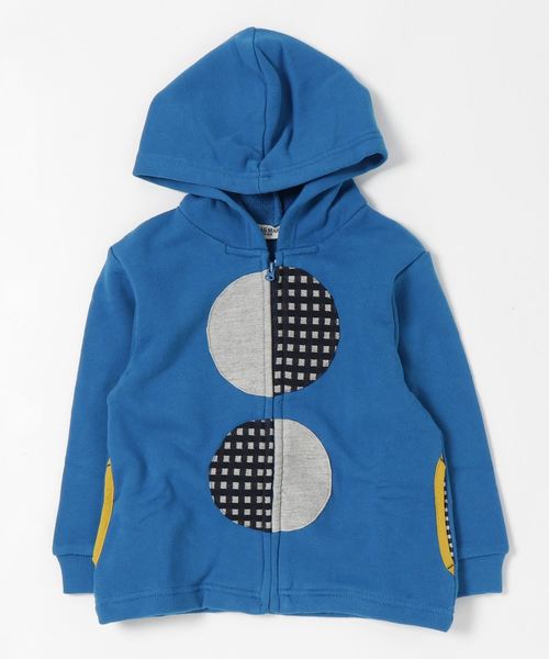 RAGMART(ラグマート)の「パッチワークジップパーカー(パーカー・キッズ・ブルー/グレー・130cm/120cm/100cm/110cm)」の1枚目の写真