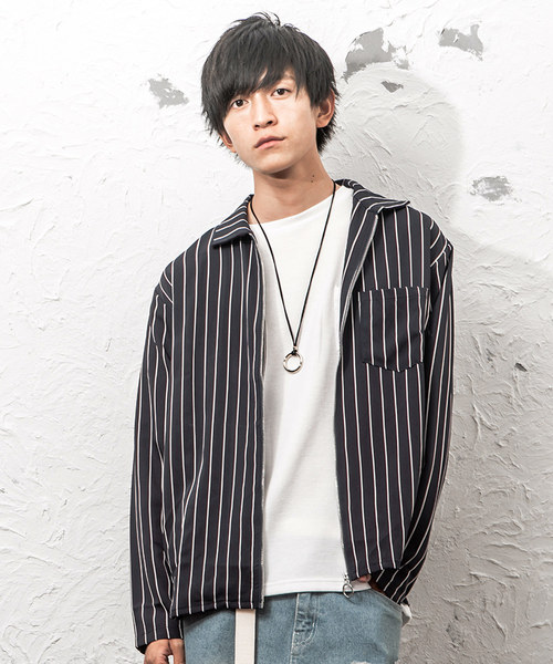 MinoriTY（マイノリティ）の「ランダムストライプドリズラー　長袖（その他アウター・メンズ・ブラック/ネイビー/ブラウン/カーキ・M/L）」の4枚目の写真
