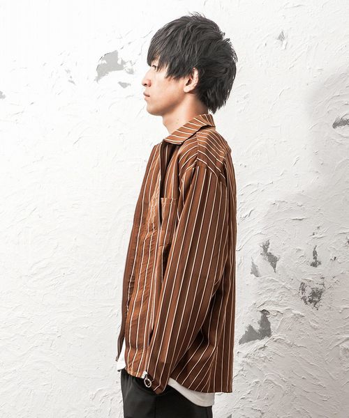 MinoriTY（マイノリティ）の「ランダムストライプドリズラー　長袖（その他アウター・メンズ・ブラック/ネイビー/ブラウン/カーキ・M/L）」の14枚目の写真