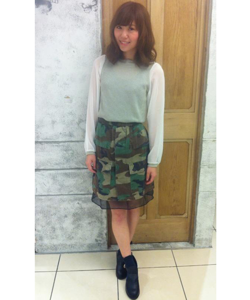 Chico（チコ）の「ﾊｲﾈｯｸ畦編みﾊﾟﾌ長袖（ニット/セーター・レディース・ホワイト/ライトブルー/グレー/ブラック・FREE）」の14枚目の写真