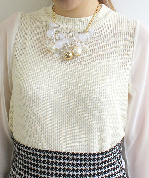 Chico（チコ）の「ﾊｲﾈｯｸ畦編みﾊﾟﾌ長袖（ニット/セーター・レディース・ホワイト/ライトブルー/グレー/ブラック・FREE）」の12枚目の写真