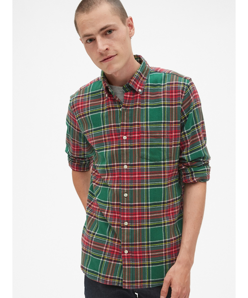 GAP（ギャップ）の「スタンダードフィット フランネル ポケットシャツ（シャツ/ブラウス・メンズ・レッド/グリーン系その他/グリーン/グリーン系その他2/レッド系その他・M/S/L/XL/XS）」の4枚目の写真