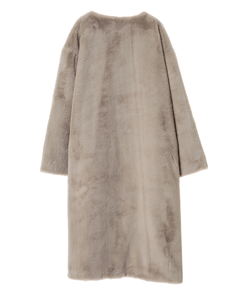 CLANE（クラネ）の「NO-COLLAR FUR COAT（その他アウター・レディース・ブラウン/アイボリー・2）」の5枚目の写真