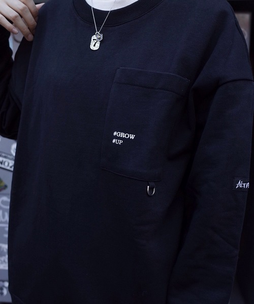 rovtski（ロフトスキー）の「【ビッグシルエット】ASSIST WORK CR SW POCKET（スウェット・レディース・ブラック/ベージュ・MEDIUM/LARGE）」の11枚目の写真
